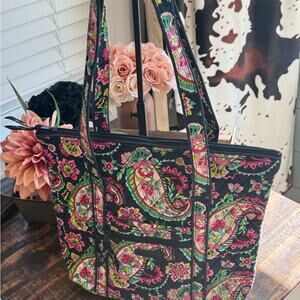 Vera Bradley Vibrant Paisley Floral Tote Bag
